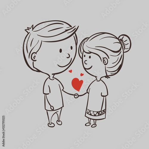 Romantic couple with a heart