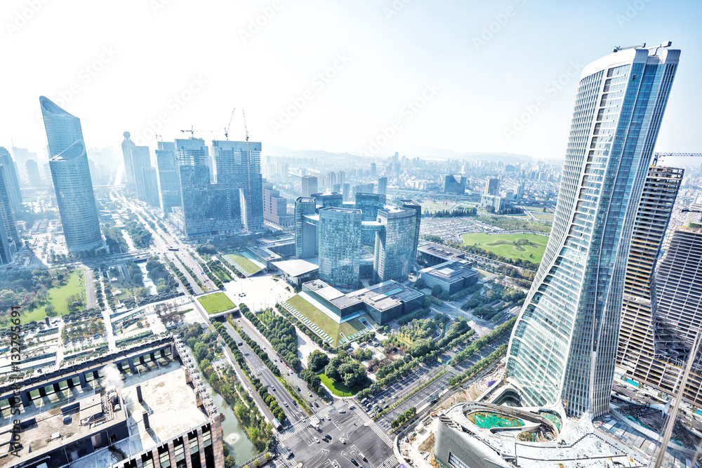 Obraz premium modern office buildings in midtown of modern city