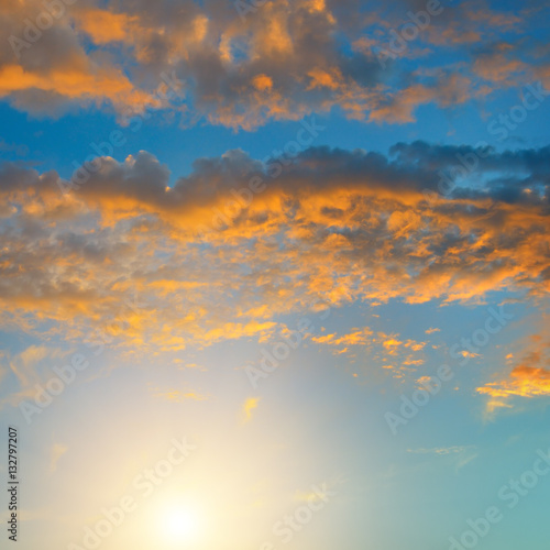 beautiful sunrise and cloudy sky © alinamd