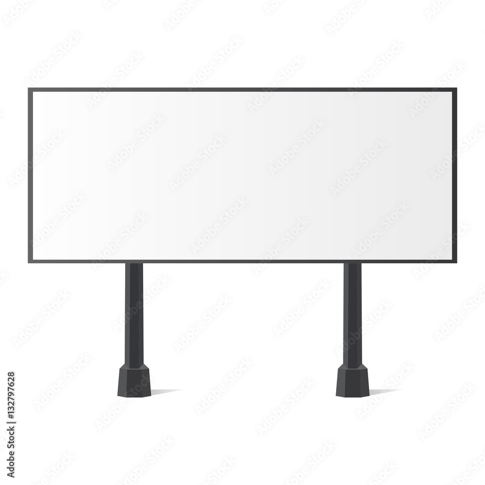 Mockup blank billboard with two legs. Vector illustration Mockup blank billboard with two legs. Vector illustration