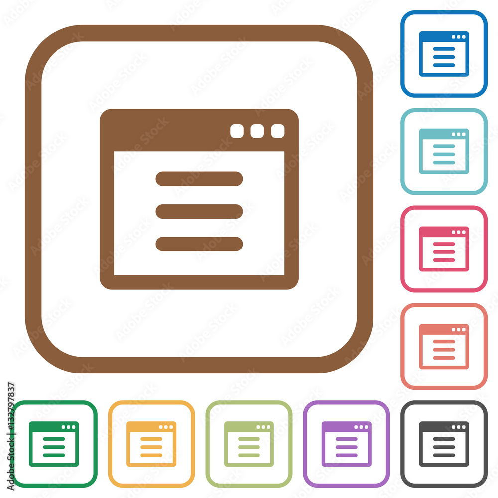 Application options simple icons Application options simple icons