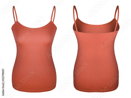 Fotografie, Obraz Red camisole front and back isolated on white