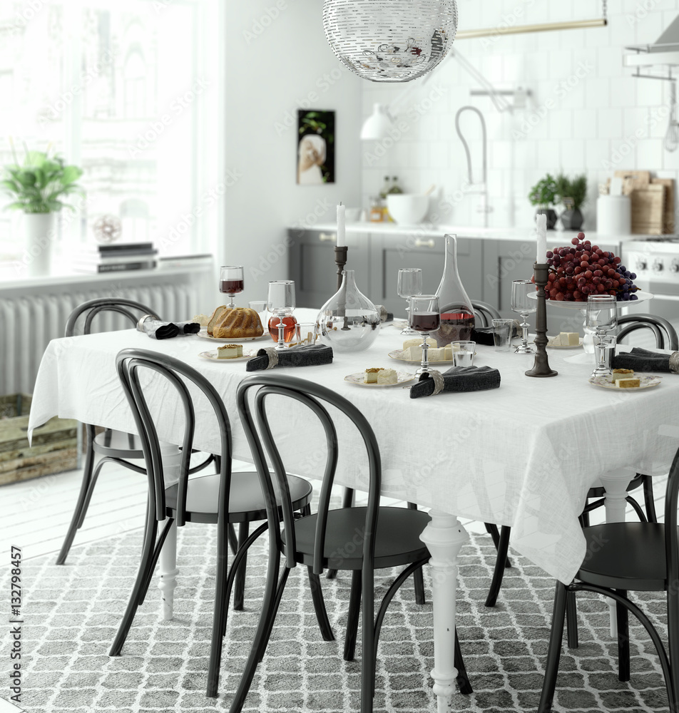 Arrangement of a Kitchen (focus) Arrangement of a Kitchen (focus)