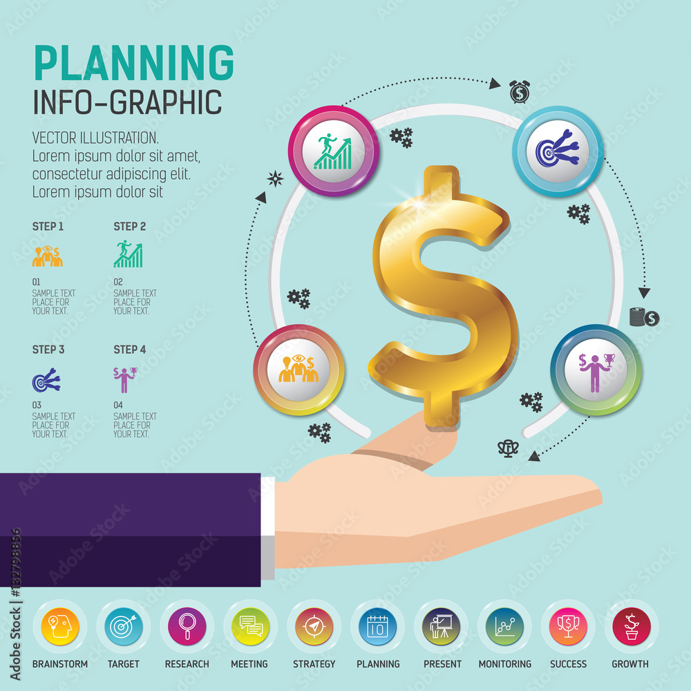 Businessman hand and money concept. Template modern info-graphic design concept. Use for business, marketing, creative, web design and graphics. Vector, Background. Businessman hand and money concept. Template modern info-graphic design concept. Use for business, marketing, creative, web design and graphics. Vector, Background.