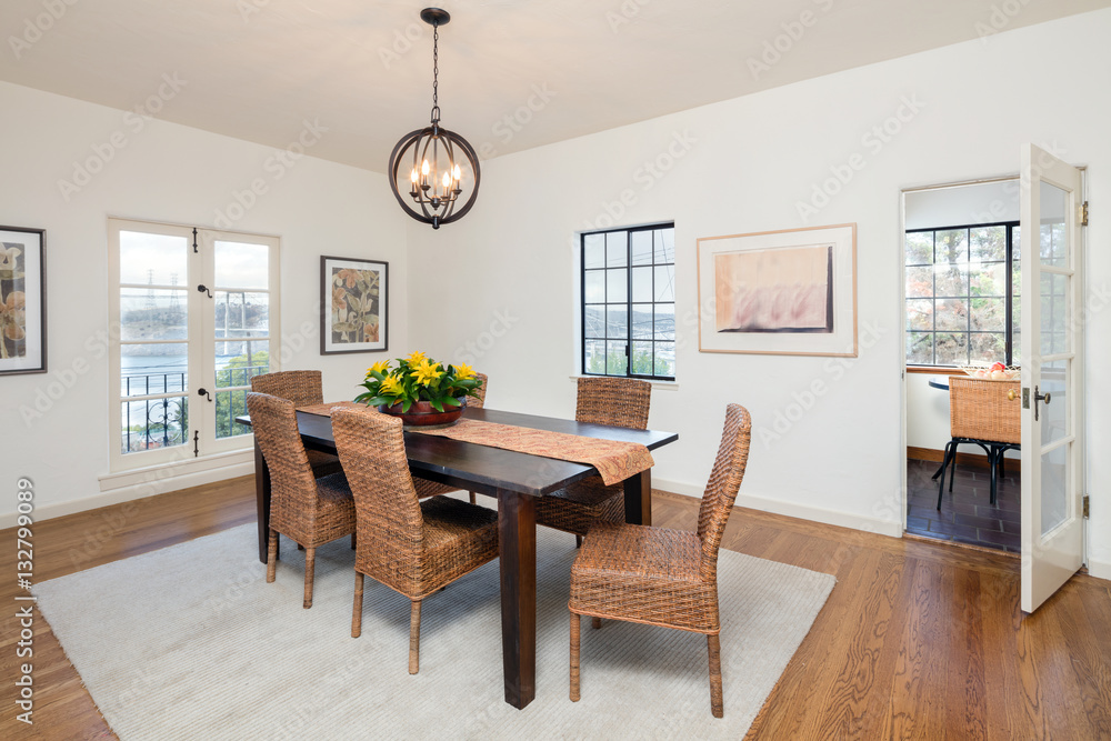 Dining Room with wooden furniture. Dining Room with wooden furniture.