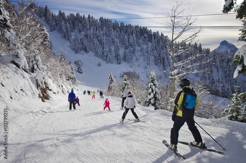 Konstfotografi sports d'hiver - ski de piste