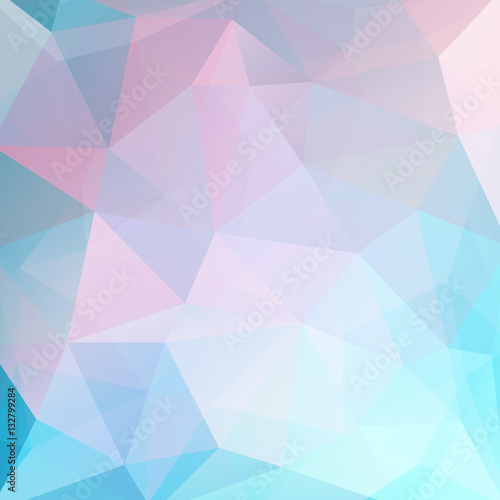 Abstract mosaic background. Triangle geometric background. Design elements. Vector illustration. Pink, blue, white colors