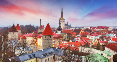Tallinn city, Estonia at sunrise