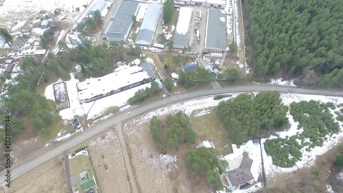 Wallpaper Mural Flight Over Buildings Near Forest 1 Torontodigital.ca