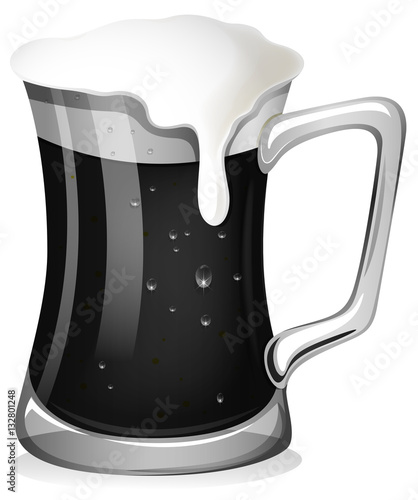 Fresh beer in black and white
