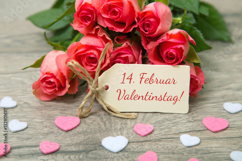 14. Februar-Rosen zum Valentinstag