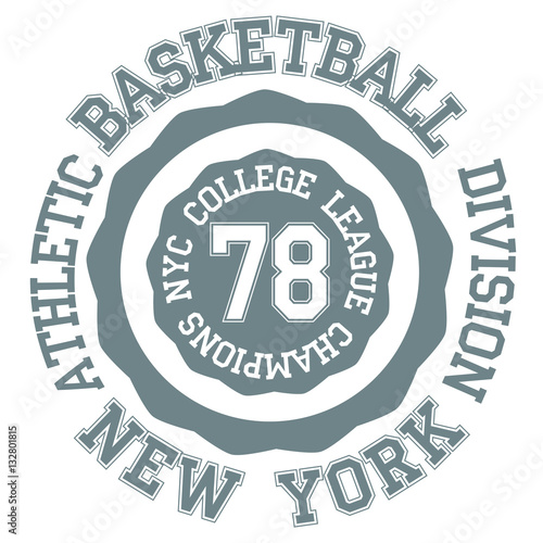 Basket ball typography, t-shirt new york