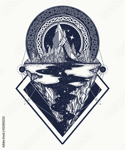 Mountains tattoo geometric style