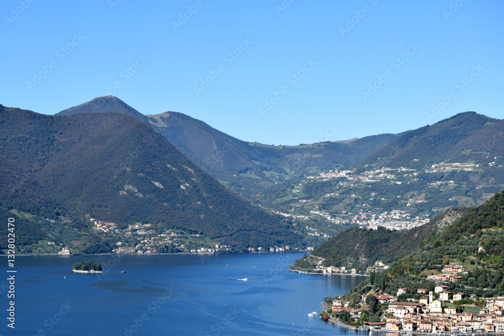 Lake Iseo and a glimpse of Monte Isola - Brescia - Italy