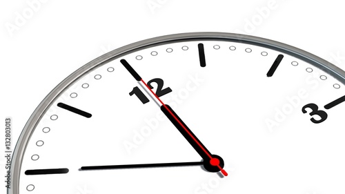 10 to 12 clock - time to act concept isolated on white - 3d rendering