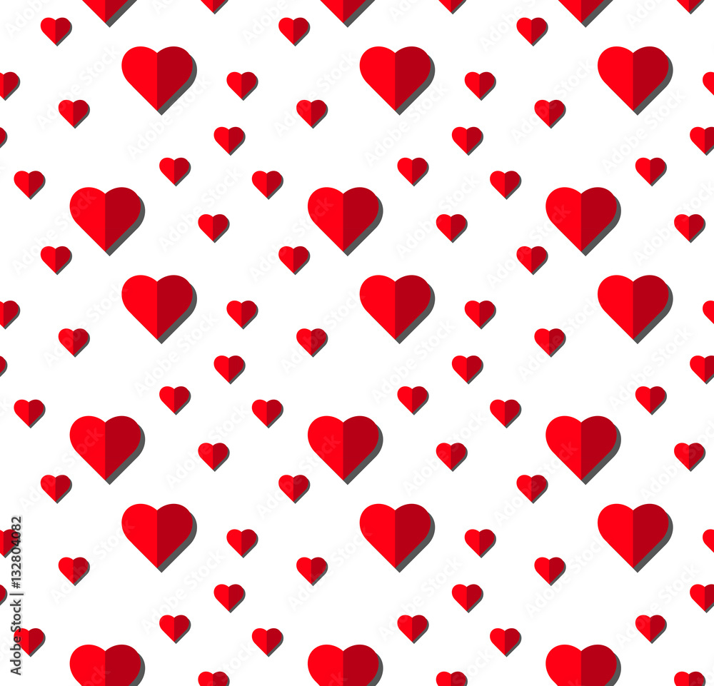 Heart vector seamless pattern on white background, illustration graphic for Valentine's Day, mothers day, wedding invitation card. love concept wallpaper/texture.