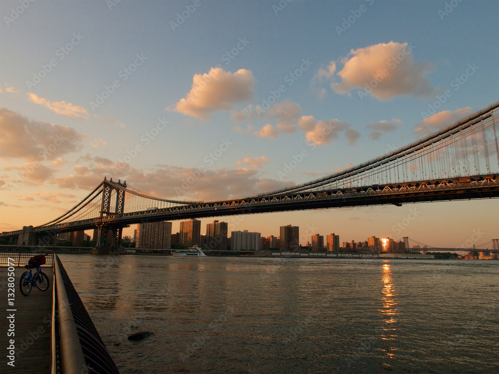 Manhattan bridge cross river,Brooklyn,New York