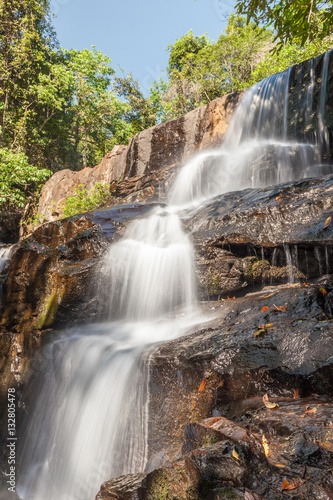 Beautiful waterfall cascades in National Park of Thailand. © mrcmos