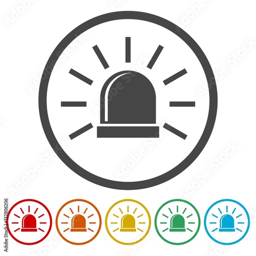 Siren icon for web and mobile, Alarm siren vector icon