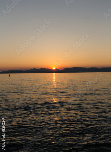 Beautiful sunset at Garda lake in Italy