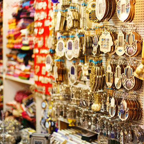 Souvenirs at Jerusalem bazaar, hamsa