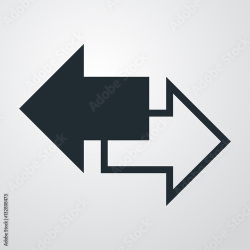 Icono plano doble sentido en fondo degradado