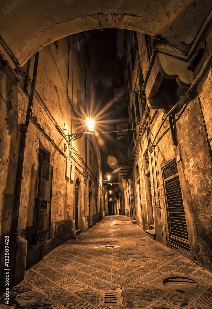 Italian town night alley
