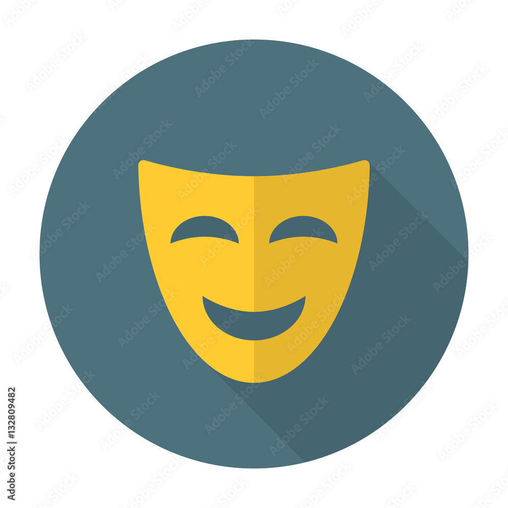 Comedy mask flat icon Comedy mask flat icon