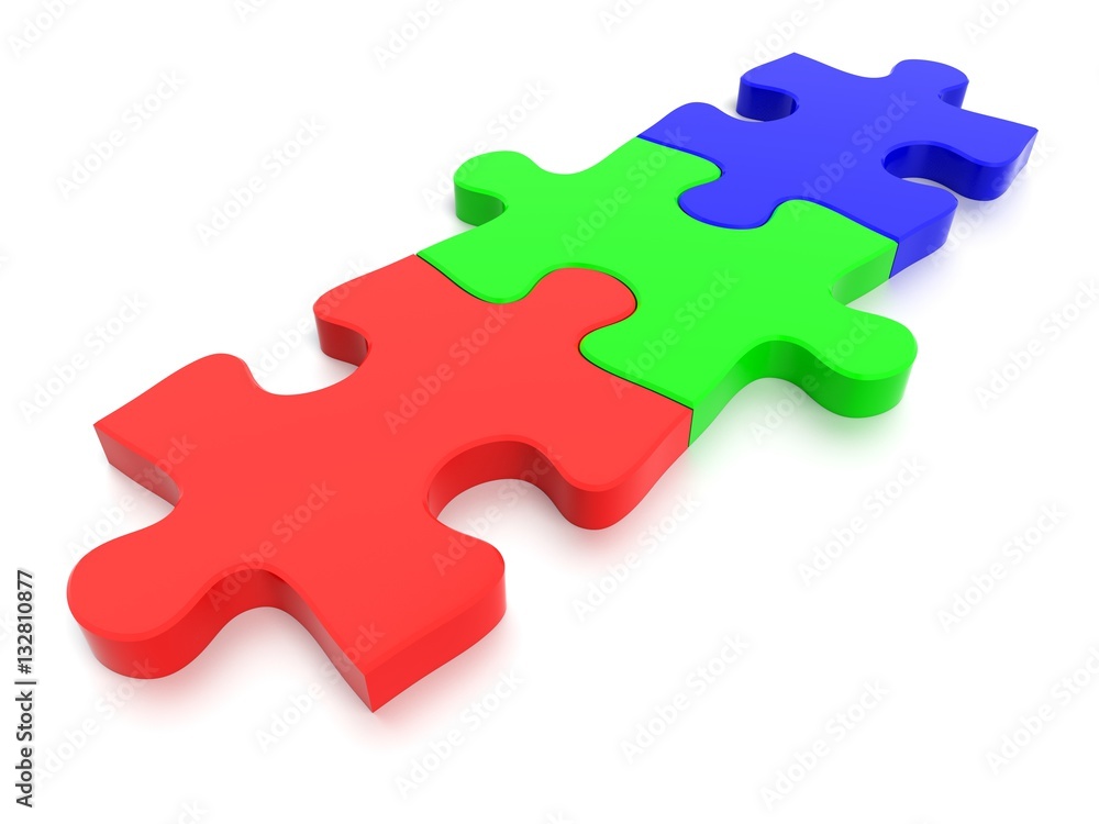 3D rendered Jigsaw Puzzle concept, depicting teamwork and connection 3D rendered Jigsaw Puzzle concept, depicting teamwork and connection
