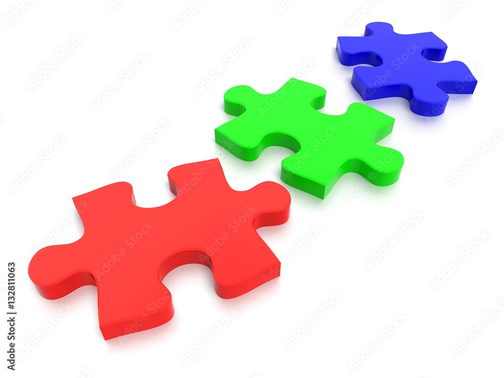 3D rendered Jigsaw Puzzle concept, depicting teamwork and connection 3D rendered Jigsaw Puzzle concept, depicting teamwork and connection