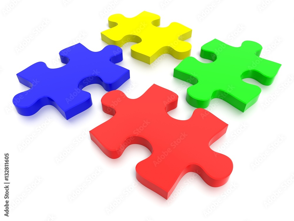 3D rendered Jigsaw Puzzle concept, depicting teamwork and connection 3D rendered Jigsaw Puzzle concept, depicting teamwork and connection