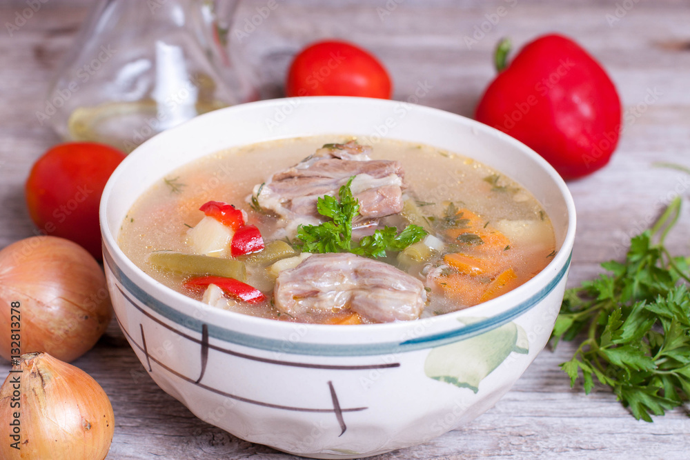 Meat soup with vegetables Meat soup with vegetables