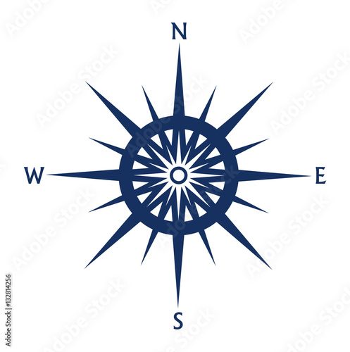 Compass rose icon isolated on white