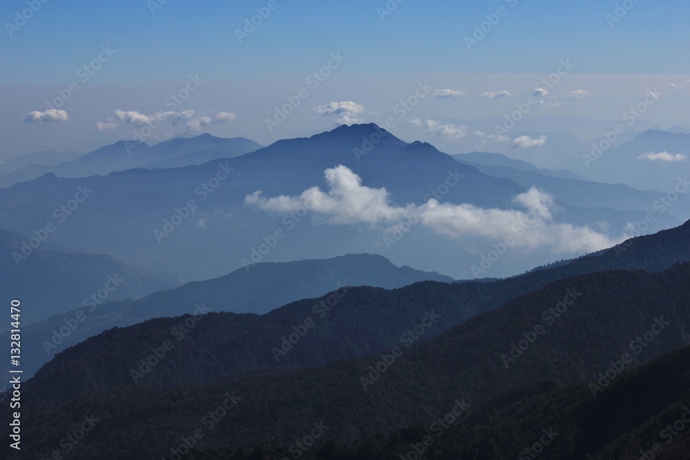 Blue day, hills near Pokhara