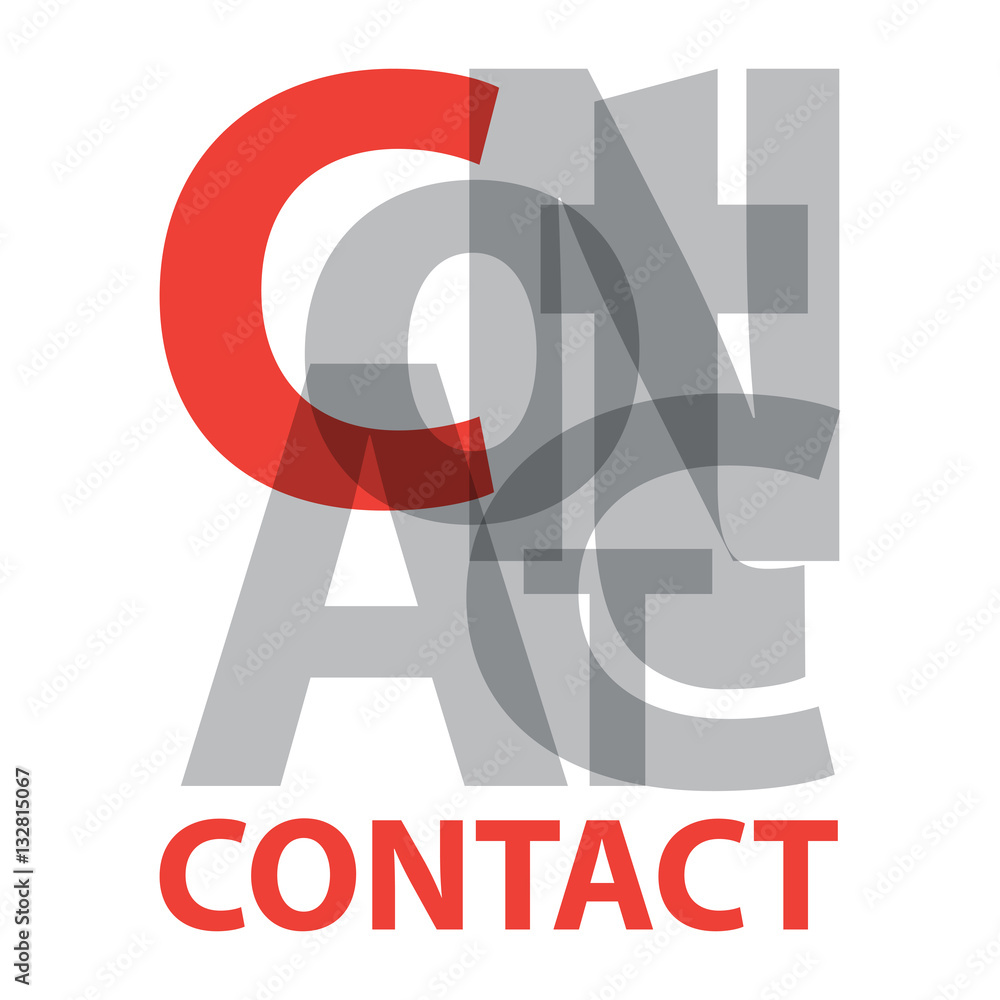 Fototapeta premium Vector Contact. Broken text