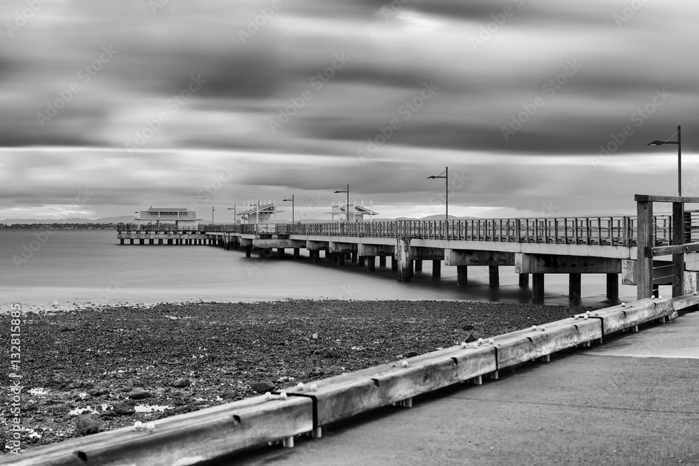 Woody Point Jetty. Black and White.