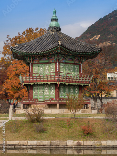 Hyangwon jeong Pavilion - Gyeongbokgung Palace, a historical building in South Korea. South Korea travel destination