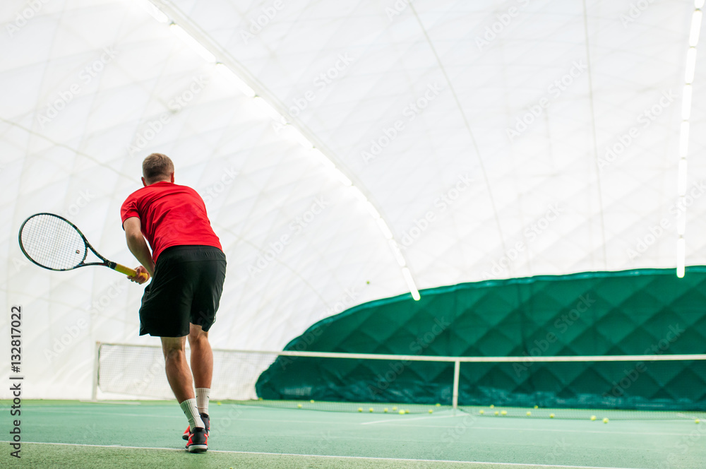 Tennis serve by professional tennis player Tennis serve by professional tennis player