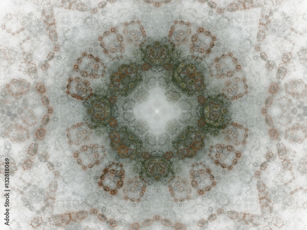Abstract fractal with variegated pattern on a white background Abstract fractal with variegated pattern on a white background