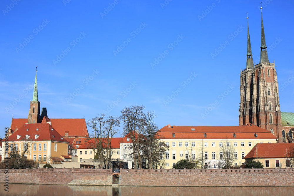 Obraz premium Historic Tumski Island in Wroclaw, Poland