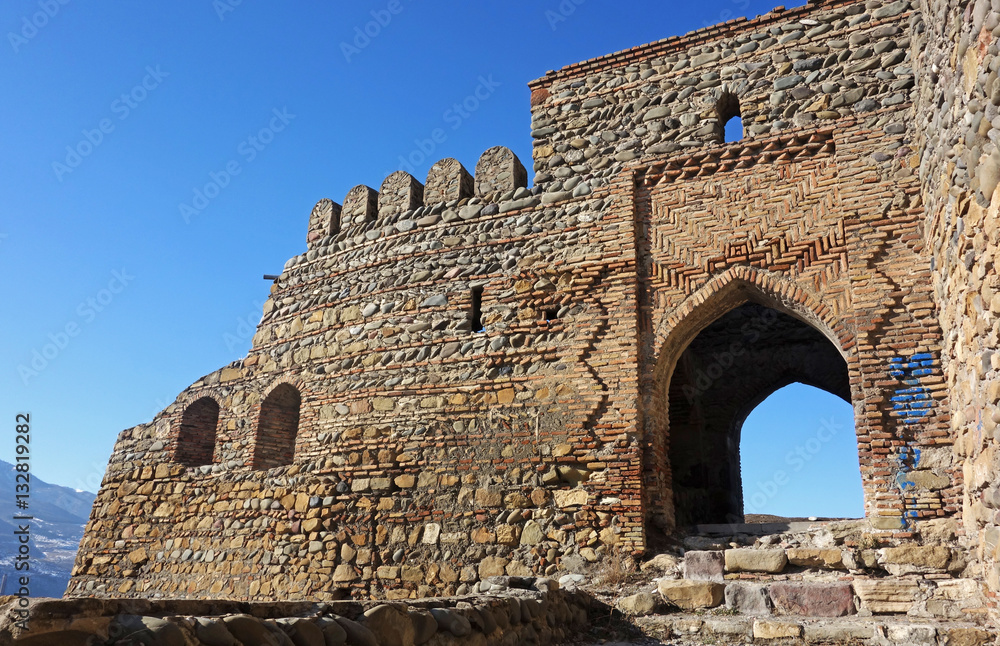 Stone gate to the fortress in Gori, Georgia 