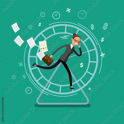 Concept of busy business people.