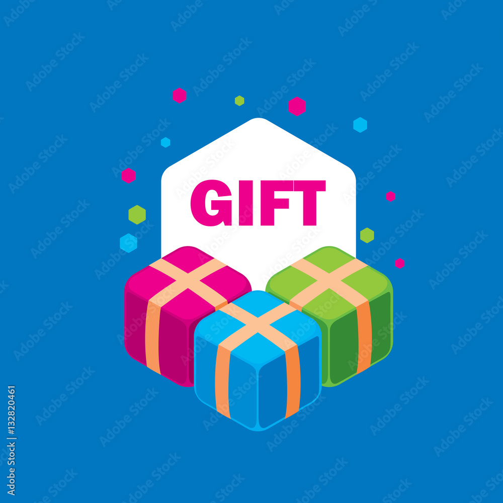 vector logo box with gifts vector logo box with gifts
