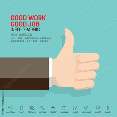 Like icon. Businessman hand thumbs up concept on green background. Use for business, marketing, creative, web design and graphics. Vector, Background. Graphic inspire to drive your business project