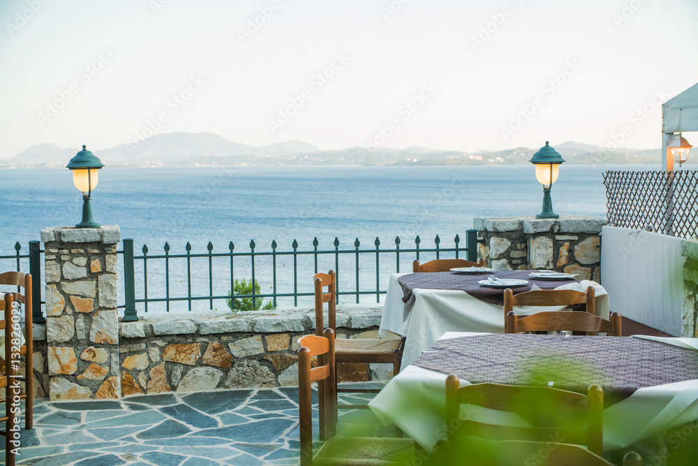 Obraz premium the Greek street restaurant