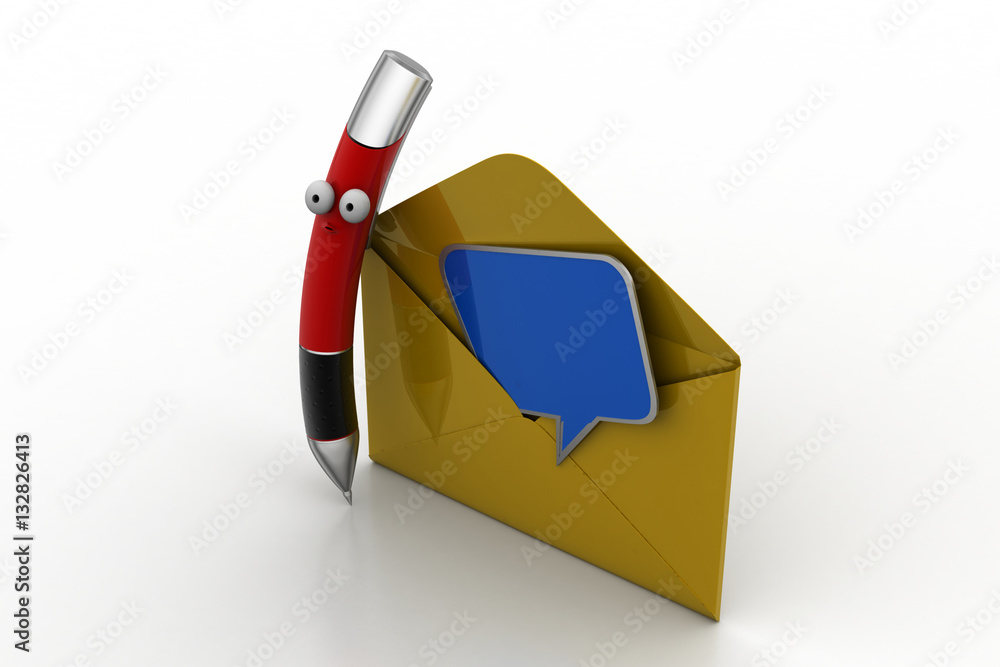 Opening e mail letter with pen Opening e mail letter with pen