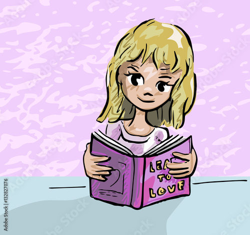 Scholiere lees een leesboek