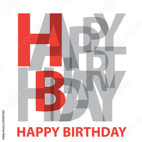 Vector happy birthday. Broken text
