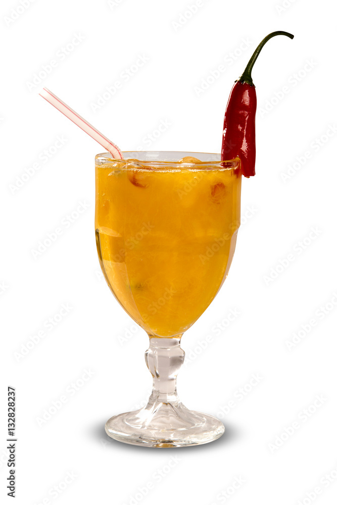 Mango Fruit Caipirinha with red pepper of Brazil Mango Fruit Caipirinha with red pepper of Brazil