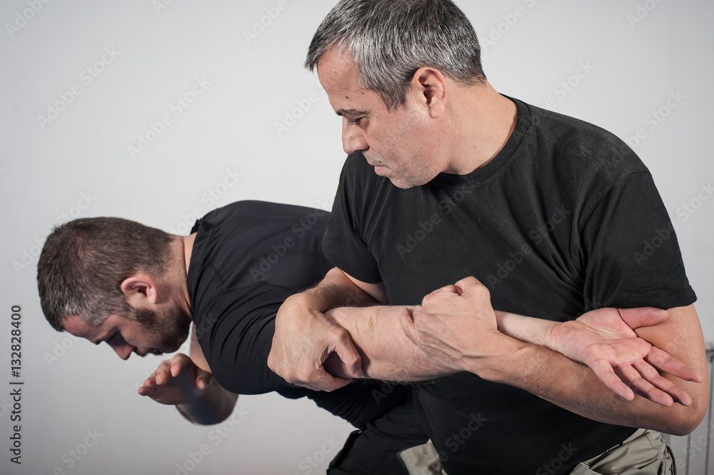 Kapap instructor demonstrates arm bar techniques Stock Photo Adobe Stock